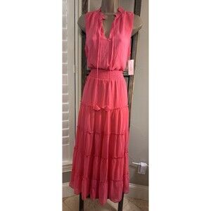 Monograph Pink tiered maxi dress size medium New with Tags